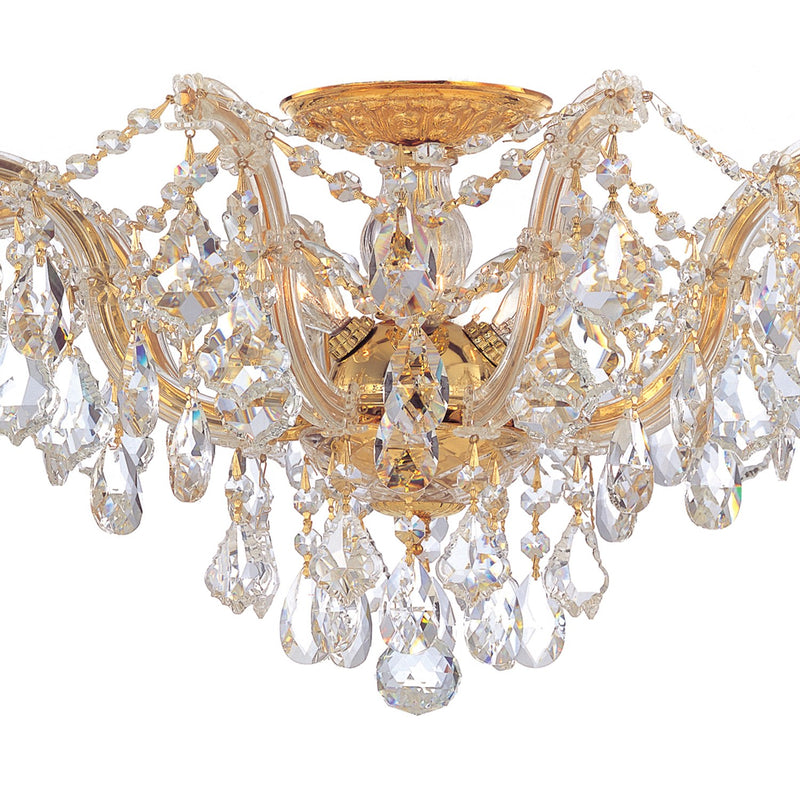 Maria Theresa 5 Light 19" Semi Flush Mount in Gold