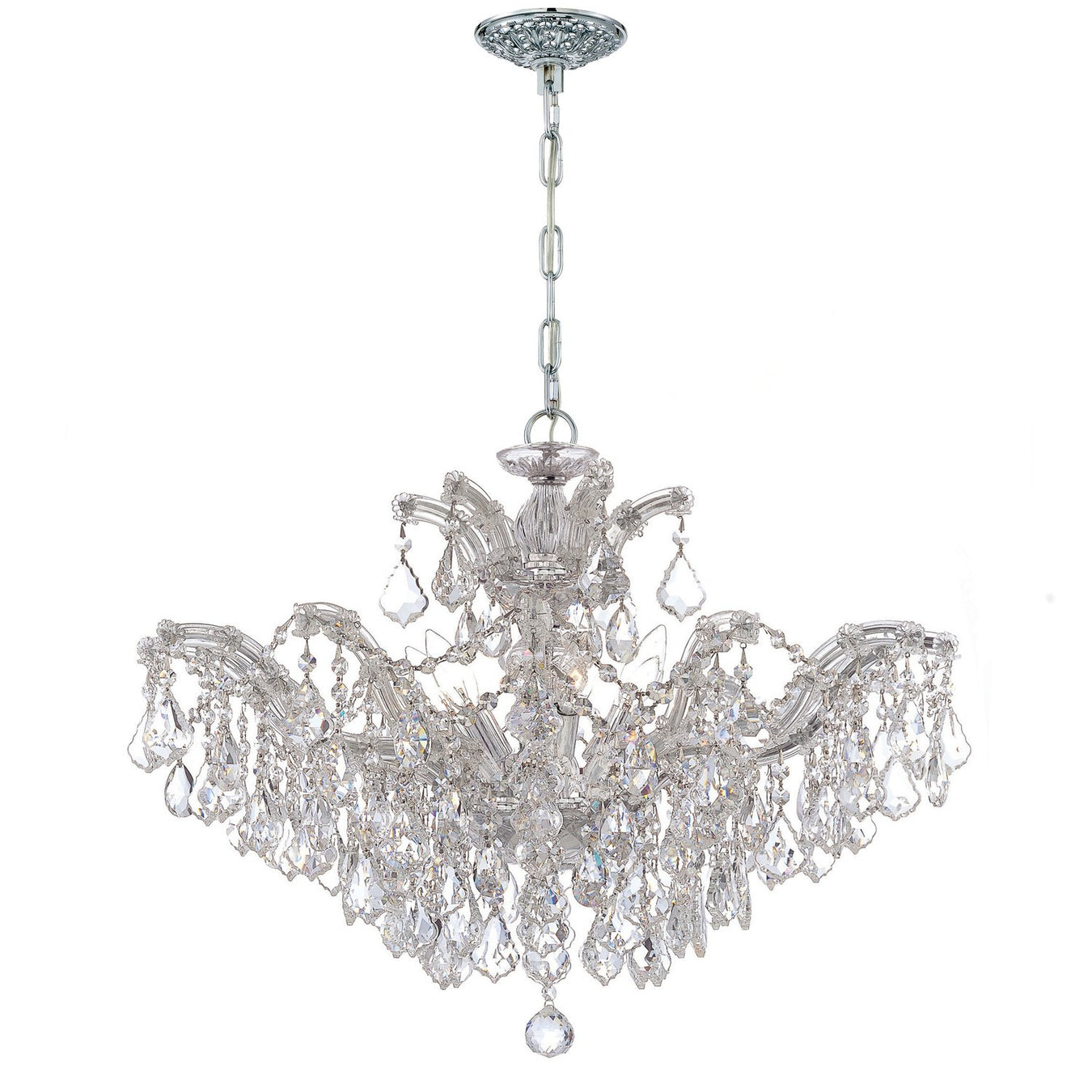 Maria Theresa 6 Light 29" Chandelier in Polished Chrome
