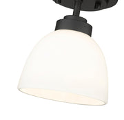 Ashton 1 Light 6" Flush Mount, Matte Opal Shade in Matte Black