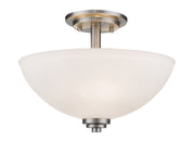 Ashton 3 Light 15.75" Semi Flush Mount in Brushed Nickel