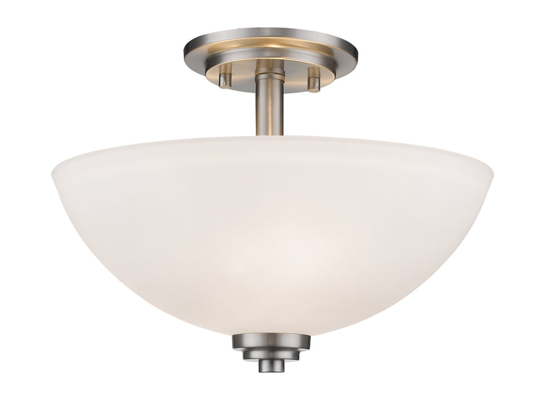 Ashton 3 Light 15.75" Semi Flush Mount in Brushed Nickel