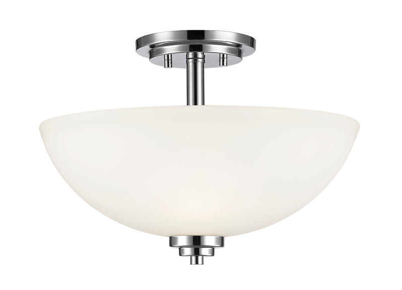 Ashton 3 Light 15.75" Semi Flush Mount in Chrome