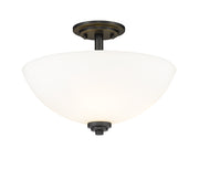 Ashton 3 Light 15.75" Semi Flush Mount in Matte Black