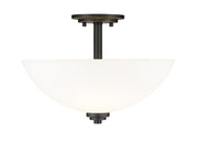 Ashton 3 Light 15.75" Semi Flush Mount in Matte Black