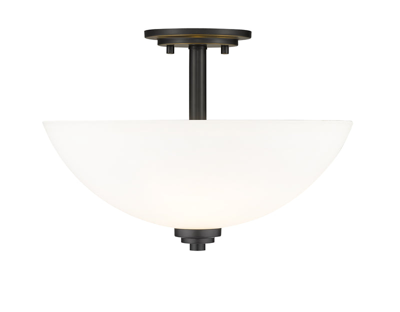 Ashton 3 Light 15.75" Semi Flush Mount in Matte Black