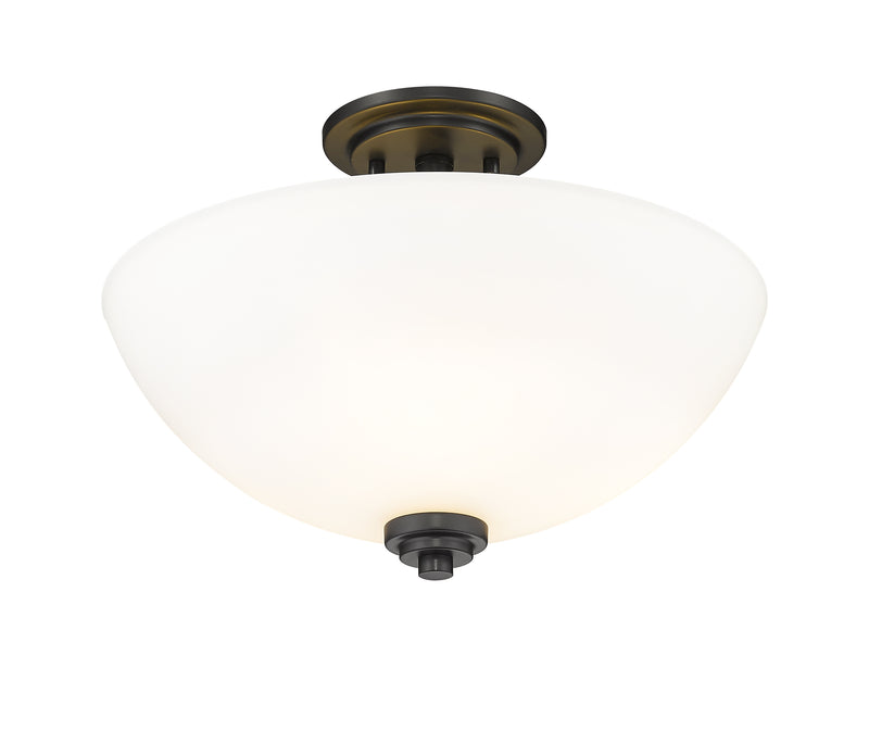 Ashton 3 Light 15.75" Semi Flush Mount in Matte Black