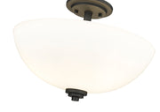 Ashton 3 Light 15.75" Semi Flush Mount in Matte Black
