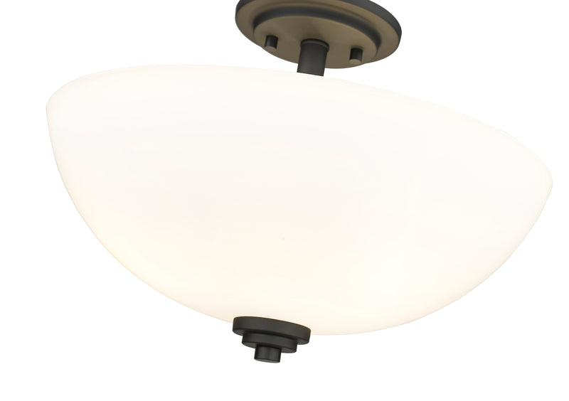 Ashton 3 Light 15.75" Semi Flush Mount in Matte Black