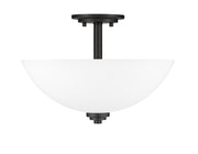 Ashton 3 Light 15.75" Semi Flush Mount in Matte Black