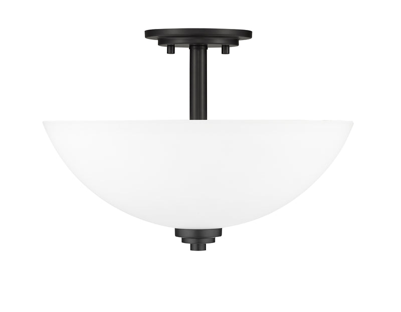 Ashton 3 Light 15.75" Semi Flush Mount in Matte Black