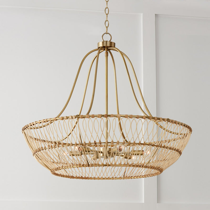 Wren 6-Light Pendant in Matte Brass