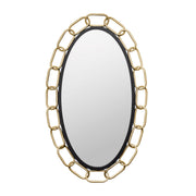 Chains of Love 24" x 40" Oval Wall Mirror in Matte Black/Textured Gold