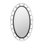 Chains of Love 24" x 40" Oval Wall Mirror in Matte Black/Textured Silver