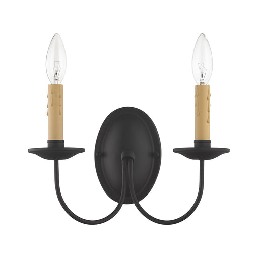 Heritage 2-Light 12.25" Double Wall Sconce in Black