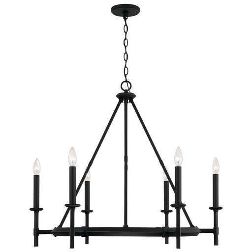 Ogden 6-Light Chandelier in Brushed Black Iron