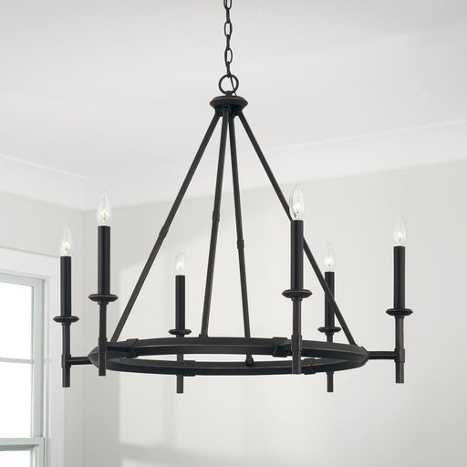 Ogden 6-Light Chandelier in Brushed Black Iron