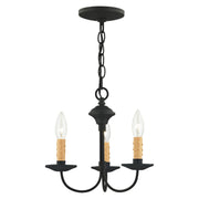 Heritage 3-Light 13" Mini Chandelier in Black