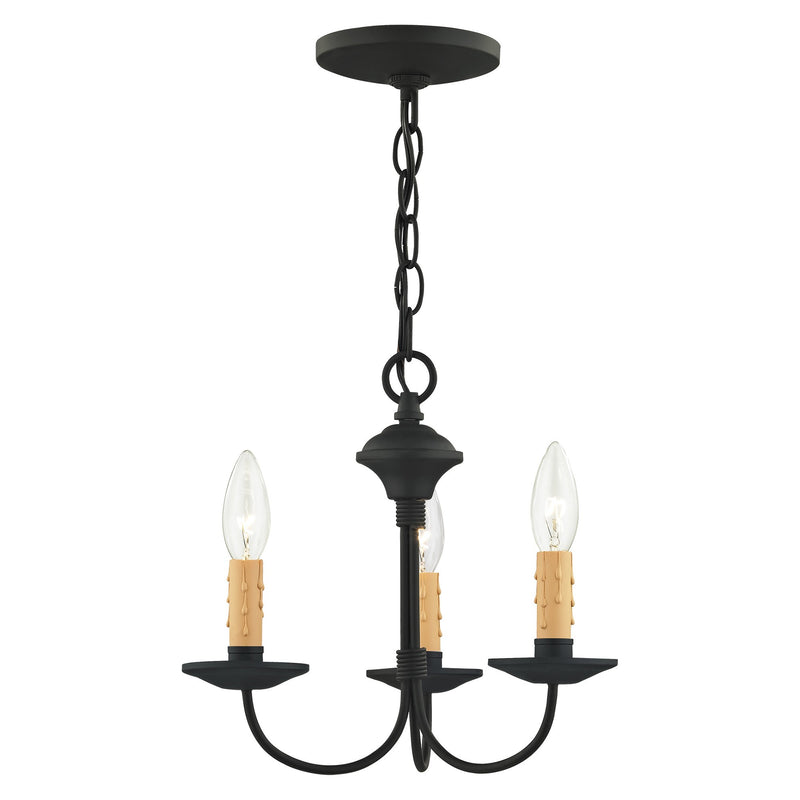 Heritage 3-Light 13" Mini Chandelier in Black