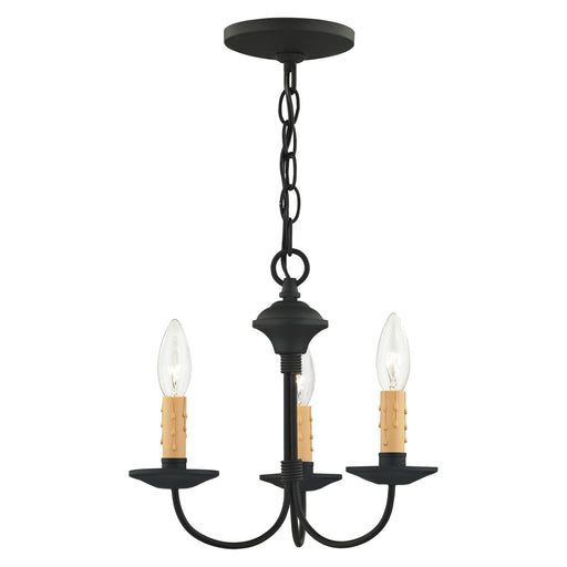 Heritage 3-Light 13" Mini Chandelier in Black