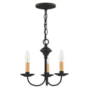 Heritage 3-Light 13" Mini Chandelier in Black