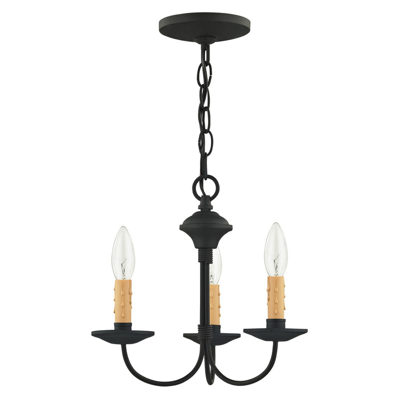 Heritage 3-Light 13" Mini Chandelier in Black