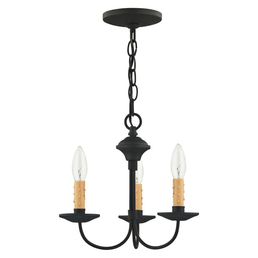 Heritage 3-Light 13" Mini Chandelier in Black