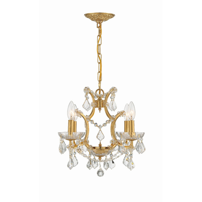 Filmore 4 Light 17.5" Chandelier in Antique Gold