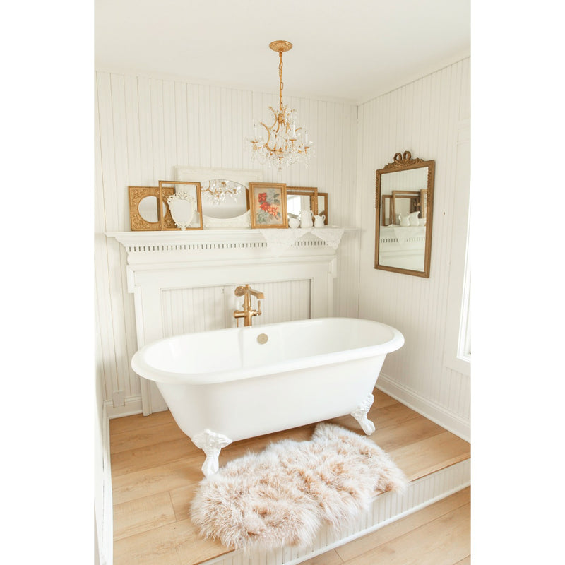 Filmore 4 Light 17.5" Chandelier in Antique Gold in a room setting