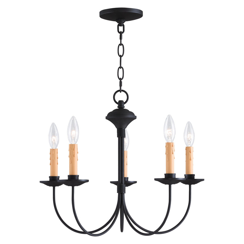 Heritage 5-Light 20" Chandelier (17.5" High) in Black