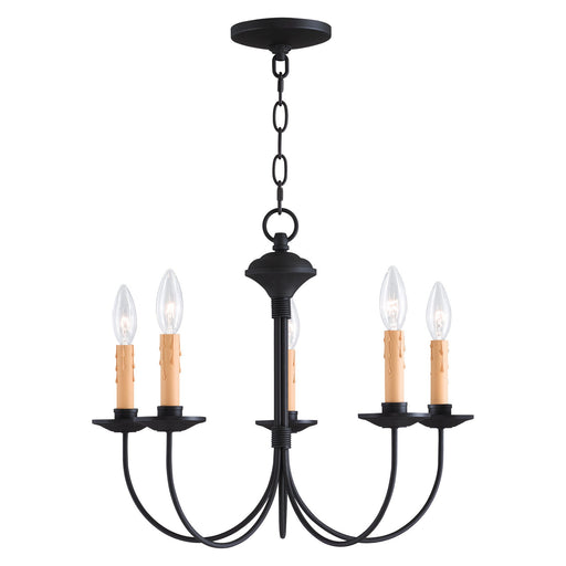 Heritage 5-Light 20" Chandelier (17.5" High) in Black