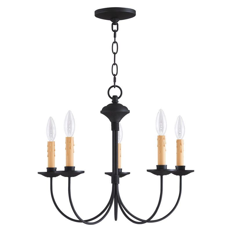 Heritage 5-Light 20" Chandelier (17.5" High) in Black