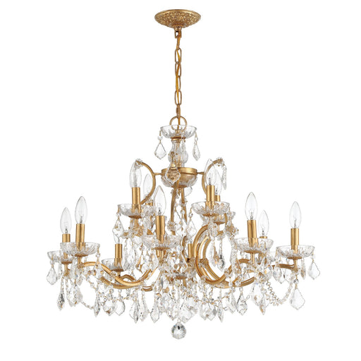 Filmore 12 Light 29" Chandelier in Antique Gold