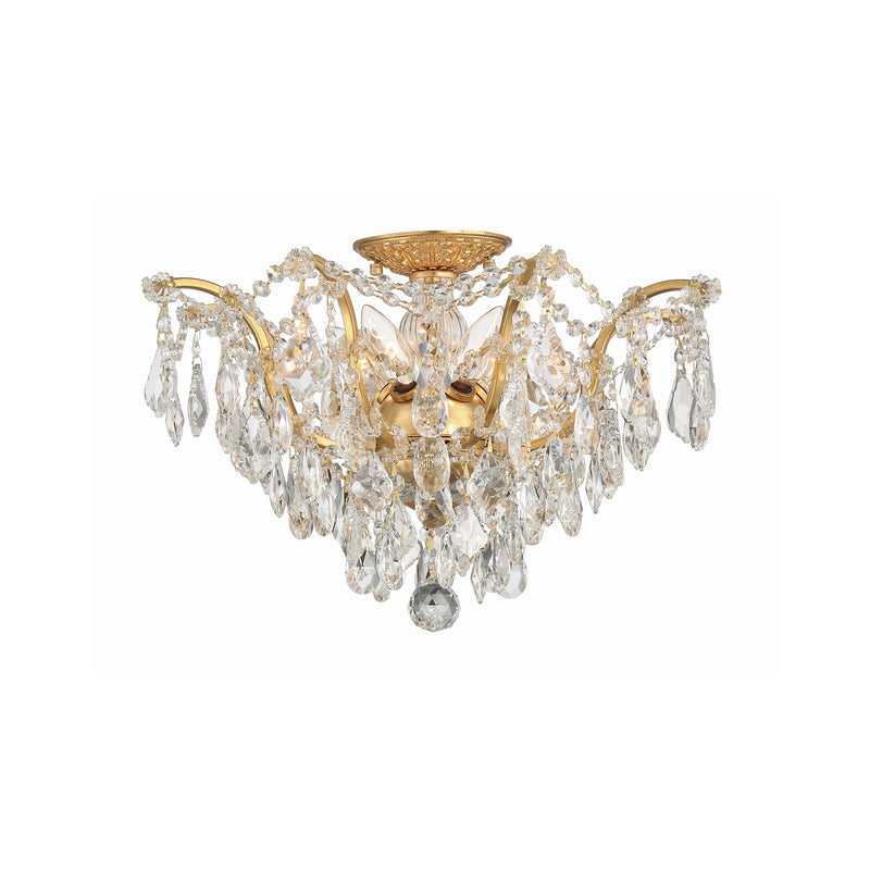 Filmore 5 Light 19" Semi Flush Mount in Antique Gold