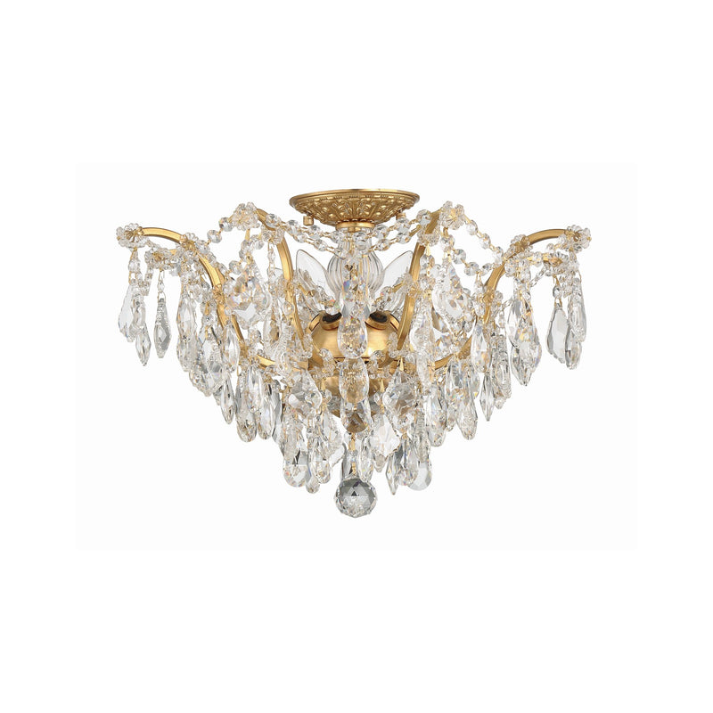 Filmore 5 Light 19" Semi Flush Mount in Antique Gold