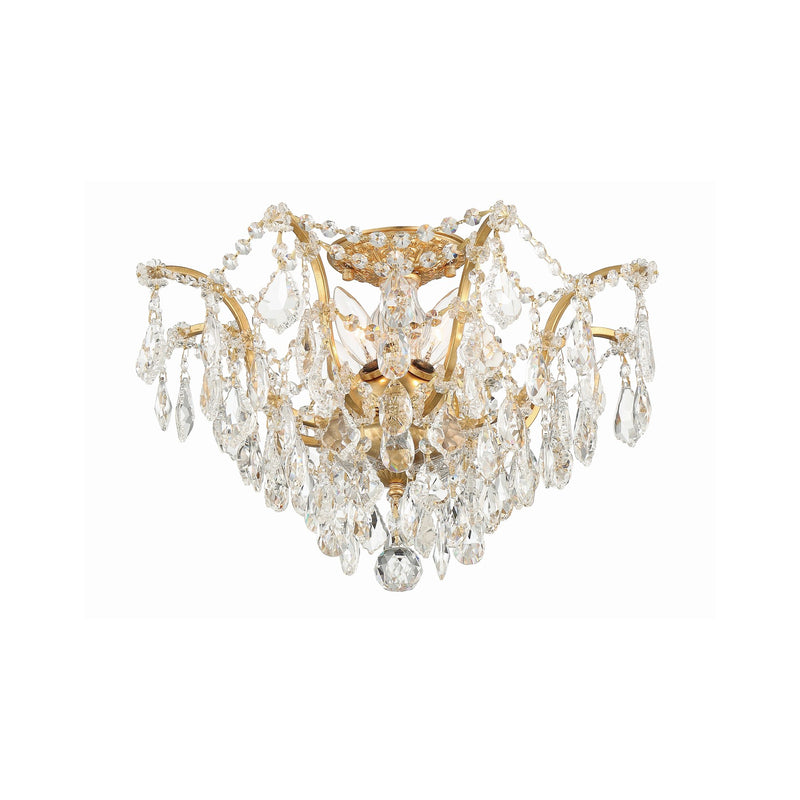 Filmore 5 Light 19" Semi Flush Mount in Antique Gold