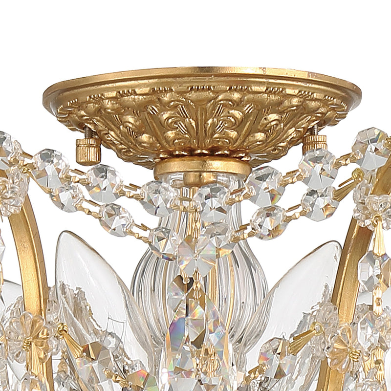 Filmore 5 Light 19" Semi Flush Mount in Antique Gold