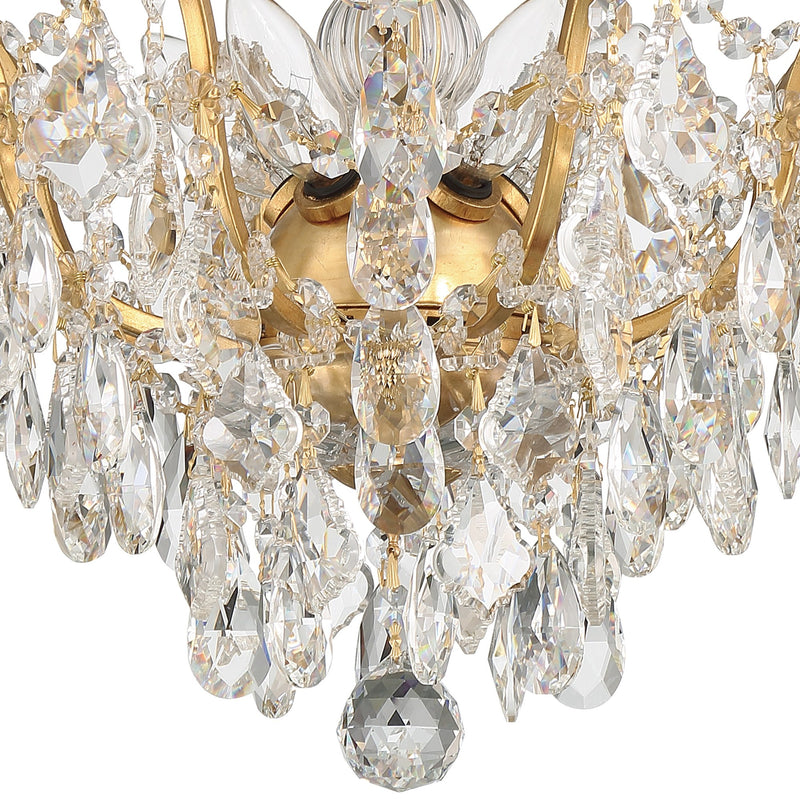 Filmore 5 Light 19" Semi Flush Mount in Antique Gold