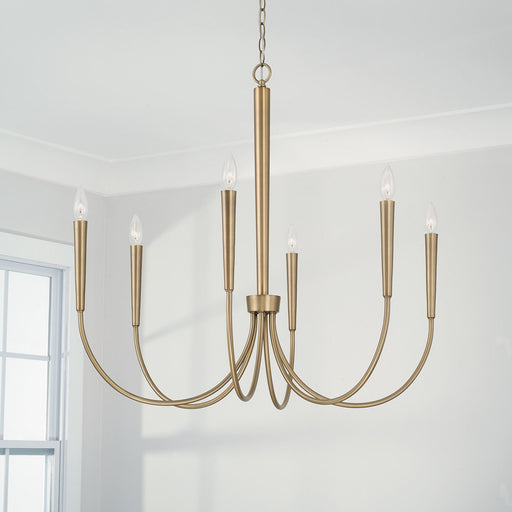 Holden 6-Light Chandelier in Aged Brass