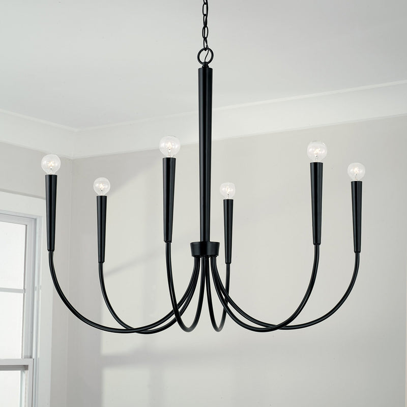 Holden 6-Light Chandelier in Matte Black