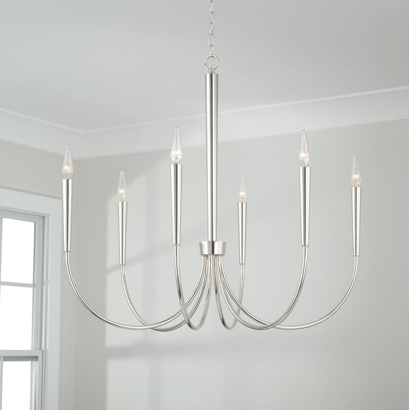 Holden 6-Light Chandelier in Polished Nickel