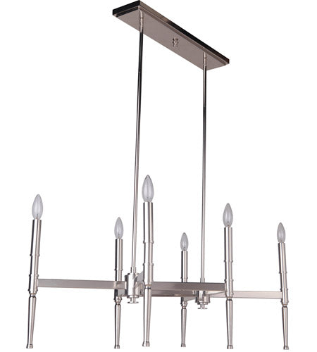 Ella 6 Light 35.75" Island in Polished Nickel
