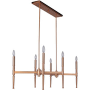 Ella 6 Light 35.75" Island in Satin Brass