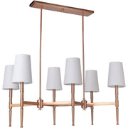 Ella 6 Light 35.75" Island in Satin Brass