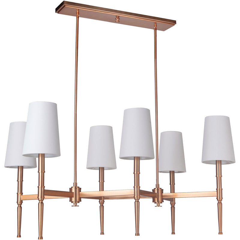 Ella 6 Light 35.75" Island in Satin Brass