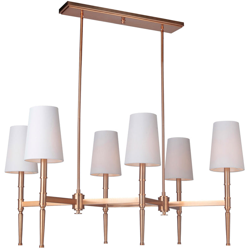Ella 6 Light 35.75" Island in Satin Brass