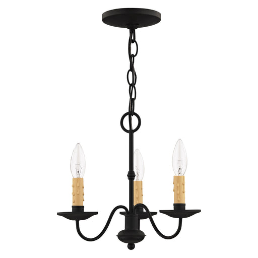 Heritage 3-Light 12.5" Mini Chandelier in Black