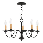Heritage 5-Light 20" Chandelier (11.5" High) in Black