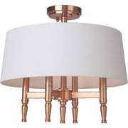 Ella 4 Light 18" Semi Flush in Satin Brass