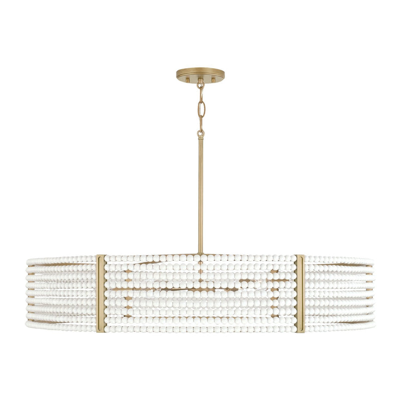 Brynn 6-Light Pendant in Aged Brass Painted