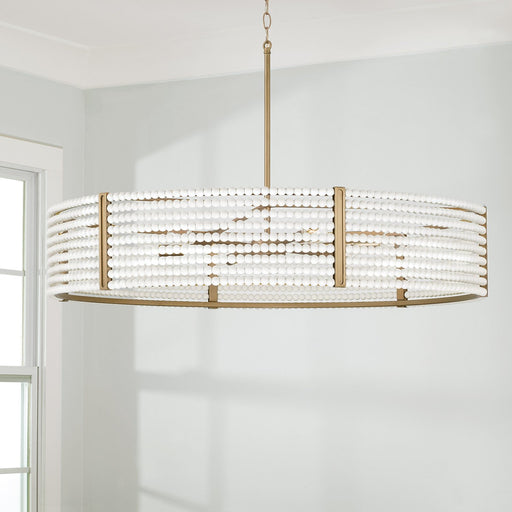 Brynn 6-Light Pendant in Aged Brass Painted